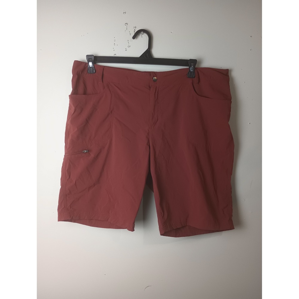 LL Bean Vista Camp Shorts Womens 18 Reg Red Nylon Spandex Hiking Outdoor 301428